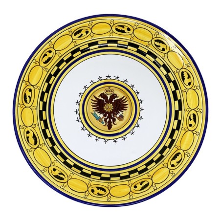 Assiette murale 32cm Palio di Siena Céramique artisanale italienne originale de Deruta