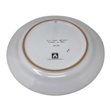 Assiette murale 32cm Palio di Siena Céramique artisanale italienne originale de Deruta