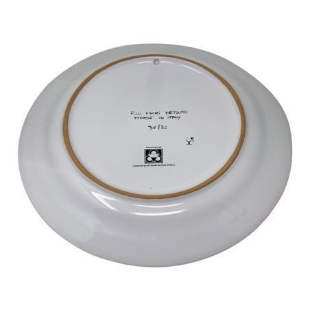 Assiette murale 32cm Palio di Siena Céramique artisanale italienne originale de Deruta