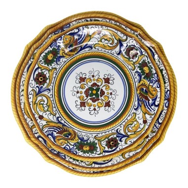 Piatto Tavola Raffaellesco Smerlato  ceramica di deruta