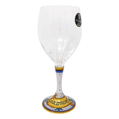 Calice en verre Piumetta Céramique artisanale italienne originale de Deruta
