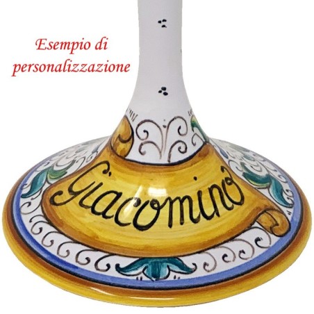 Goblet Magnifico XL 70cl Green Handcrafted Deruta Pottery