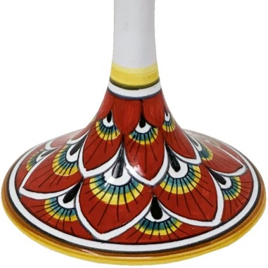 Goblet Super 600 Red Wine 60cl Red Peacock Handcrafted Deruta Pottery
