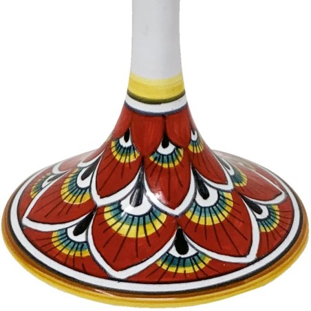 Goblet Super 600 Red Wine 60cl Red Peacock Handcrafted Deruta Pottery