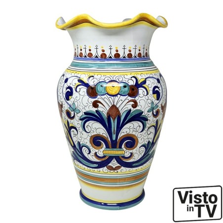 Scalloped umbrella stand 20" Ricco Deruta
