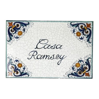 House Tile – 8 x 12 in La Dolcevita Tile Handcrafted Deruta Pottery