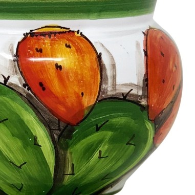 Cache-pot Fico d'India Céramique artisanale italienne originale de Deruta