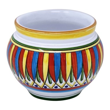 Planter Geometrico Handcrafted Deruta Pottery