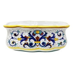 Ricco Deruta Pedestal Bowl 12" Italian Pottery