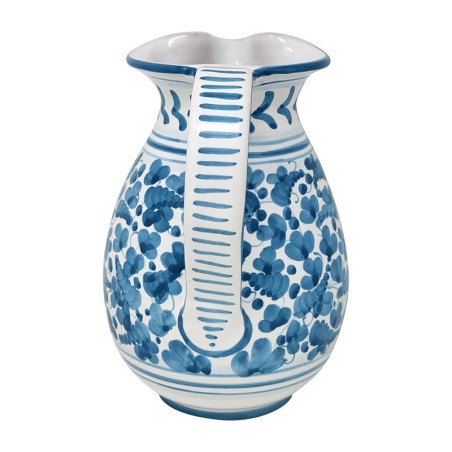 Pitcher Arabesco Turchese Handcrafted Deruta Pottery