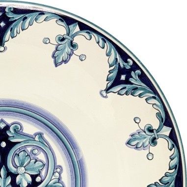 Assiette vague 40cm Lavande Céramique artisanale italienne originale de Deruta