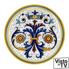 Scalloped "Gubbio" wall platter Positano Rosso Italian Pottery