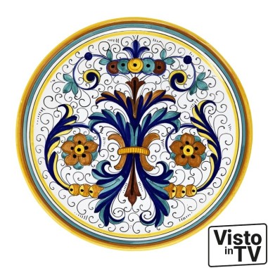 Assiette murale Ricco Deruta Céramique artisanale italienne originale de Deruta