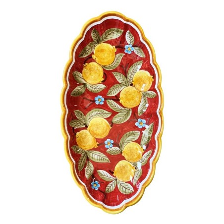 Assiette murale à bord festonné 50cm Positano Céramique artisanale italienne originale de Deruta