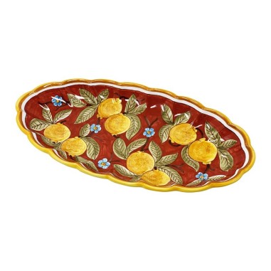 Assiette murale à bord festonné 50cm Positano Céramique artisanale italienne originale de Deruta