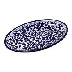 Oval tray Arabesco Blu
