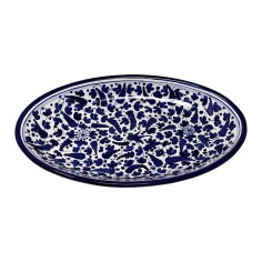 Oval tray Arabesco Blu 2