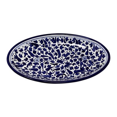 Oval tray Arabesco Blu