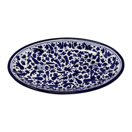 Oval tray Arabesco Blu