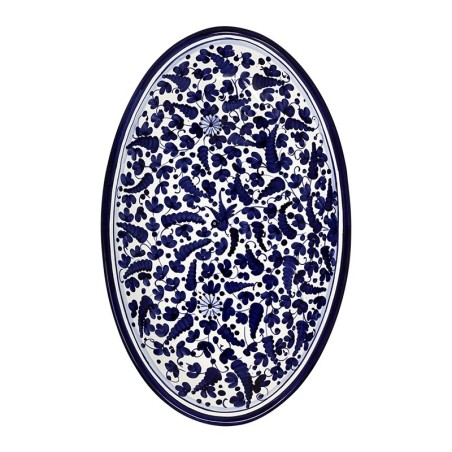Oval tray Arabesco Blu