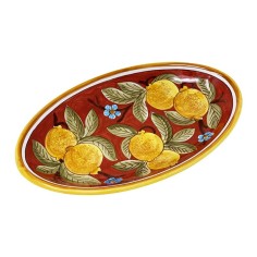 Scalloped "Gubbio" wall platter Positano Rosso Italian Pottery