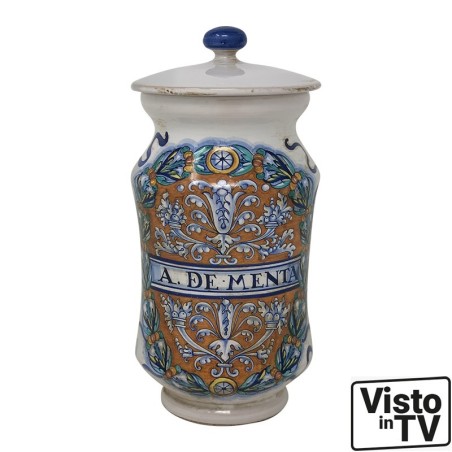 Vaso Farmacia Albarello Fondo Arancio