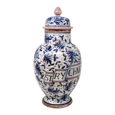 Pharmacy Jar 17" Fiori Handcrafted Deruta Pottery