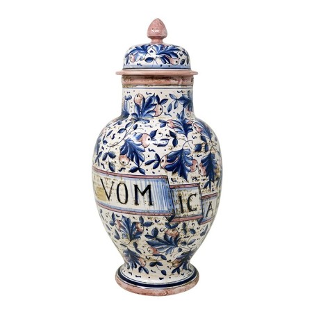 Pharmacy Jar 17" Fiori Handcrafted Deruta Pottery