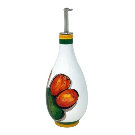 Huilier 0,5L 25cm Fico d'India Céramique artisanale italienne originale de Deruta
