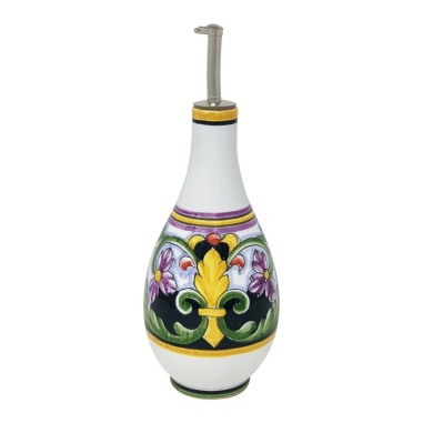 Oil bottle 1/2L 17oz Lavanda Handcrafted Deruta Pottery