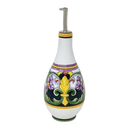 Oil bottle 1/2L 17oz Lavanda Handcrafted Deruta Pottery
