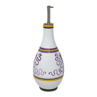 Oil bottle 1/2L 17oz Lavanda Handcrafted Deruta Pottery