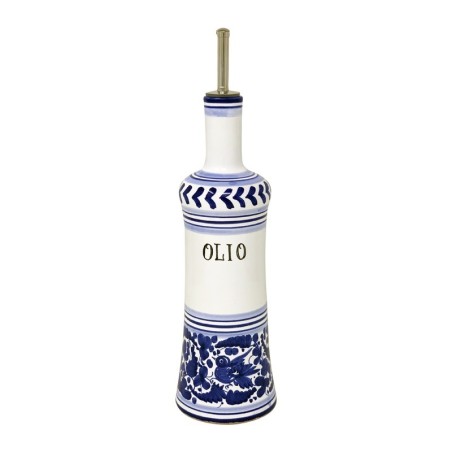 Huilier 0,5L 31cm Arabesco Bleu Céramique artisanale italienne originale de Deruta