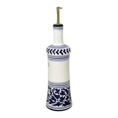 Huilier 0,5L 31cm Arabesco Bleu Céramique artisanale italienne originale de Deruta