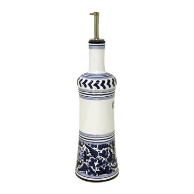 Huilier 0,5L 31cm Arabesco Bleu Céramique artisanale italienne originale de Deruta