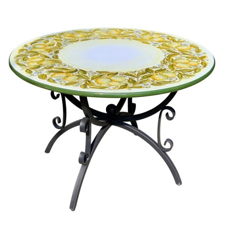 Table en pierre de lave Limoni Céramique artisanale italienne originale de Deruta