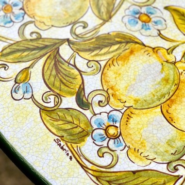 Table en pierre de lave Limoni Céramique artisanale italienne originale de Deruta