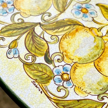 Table en pierre de lave Limoni Céramique artisanale italienne originale de Deruta
