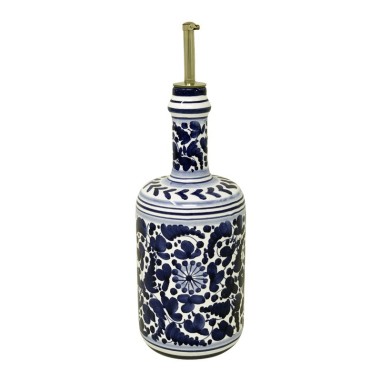 Huilier 0,75L 25cm Arabesco Bleu Céramique artisanale italienne originale de Deruta