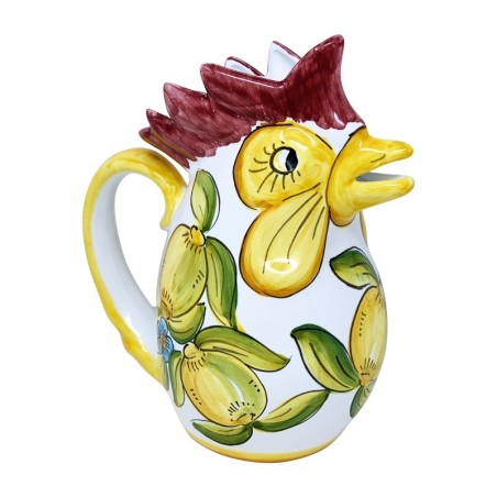 Rooster pitcher Taormina Handcrafted Deruta Pottery