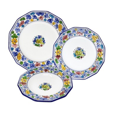 Place Setting Arabesco Multicolor Italian Pottery Place Setting Arabesco Multicolor Italian Pottery