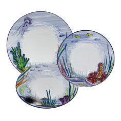 Iron chair with seat 16x16" h18" Pelagus decoration Italian Pottery