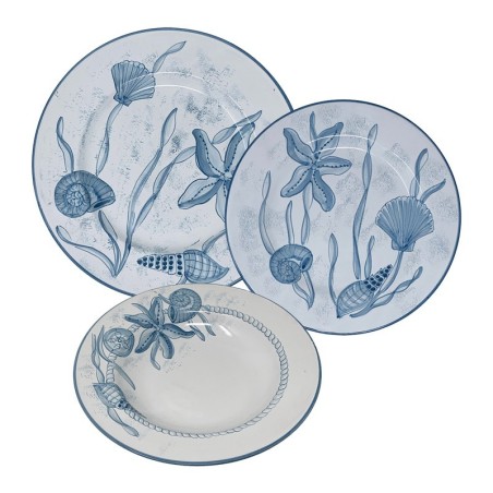 Service d’assiettes Vie Marine Céramique artisanale italienne originale de Deruta