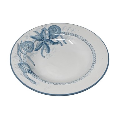 Service d’assiettes Vie Marine Céramique artisanale italienne originale de Deruta