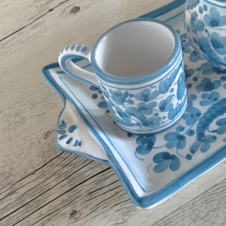 Espresso Set for 2 people with sugar bowl Handcrafted Deruta Pottery