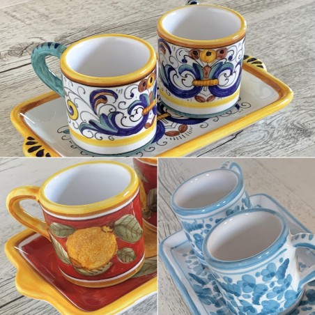 Espresso Set for 2 people Italian Pottery