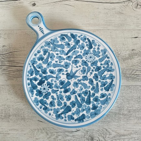 Set Round Cutting Board and Bottle Holder Italian Pottery