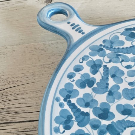 Set Round Cutting Board and Bottle Holder Italian Pottery