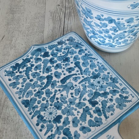 Shield Cutting Board and Bottle Holder set Italian Pottery