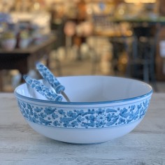 Salad Bowl 12" and Couple Salad Cutlery Set 2